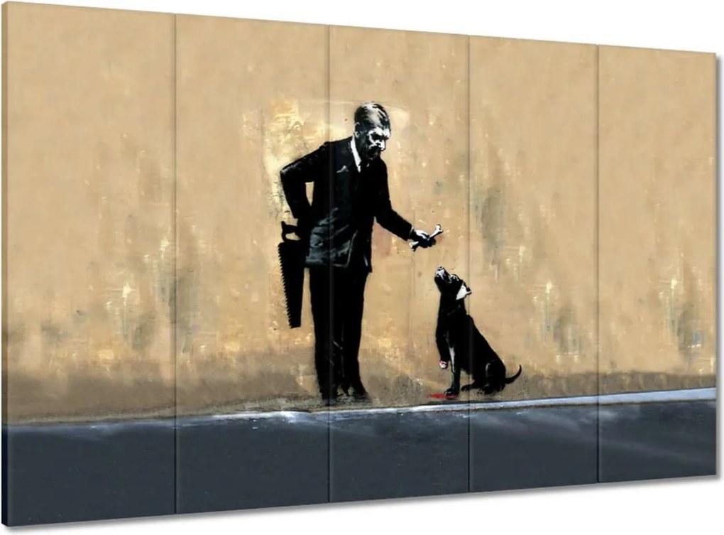 Vászonkép 100x70 Banksy Jó kutya Kutya