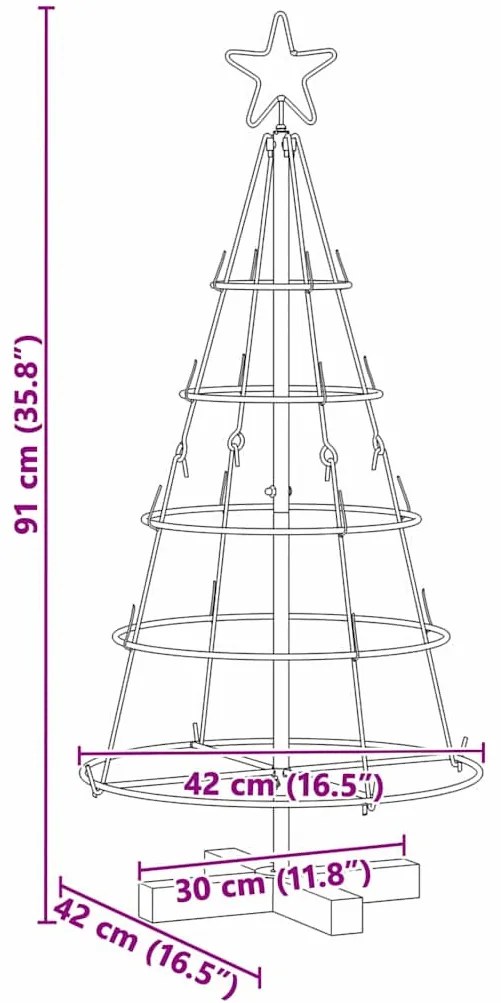 Karácsonyi kúp fa állvánnyal Fekete 90 cm Acél