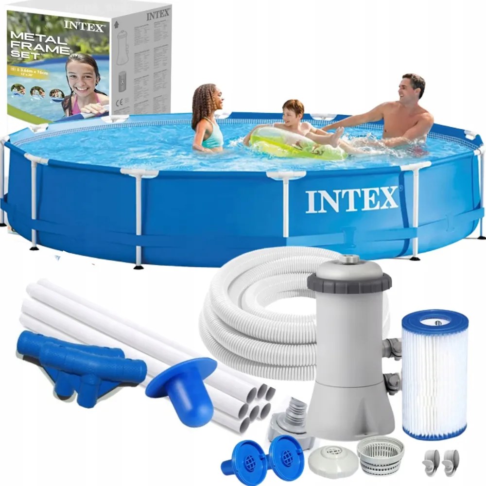 8in1 Nagy kerti vázas medence szivattyúval 366x76 cm Új Modell 2025 XXXXL