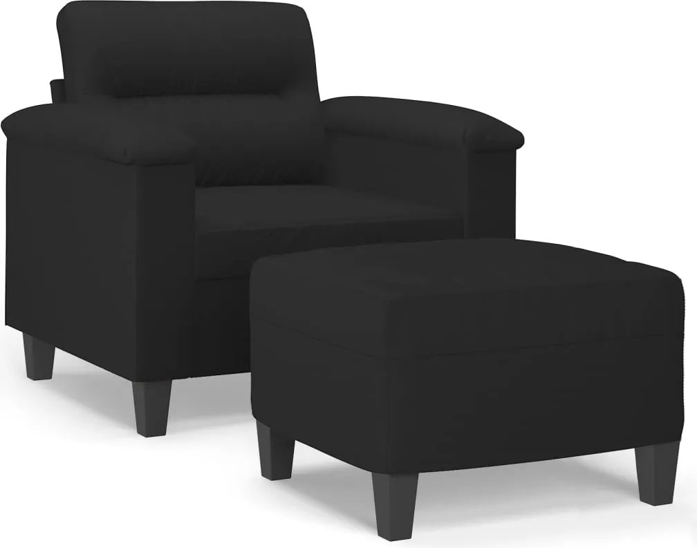 vidaXL fekete mikroszálas szövet kanapéfotel lábtartóval 60 cm