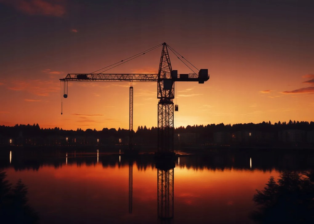 Poszter 35x25cm Alkonyat a daru felett