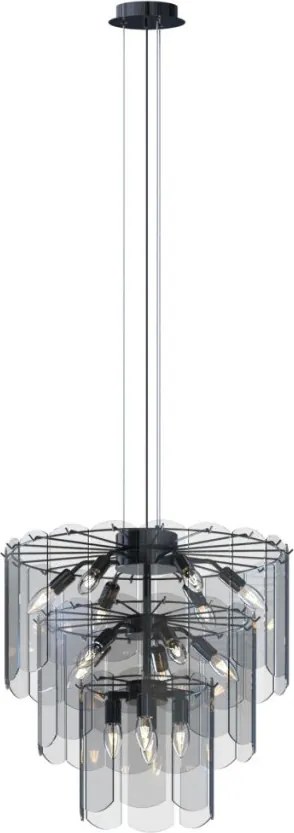 ZUMA LINE MD3523-14L-EBCN NIRA Glamour Függesztett Lámpa Fekete E14 IP20