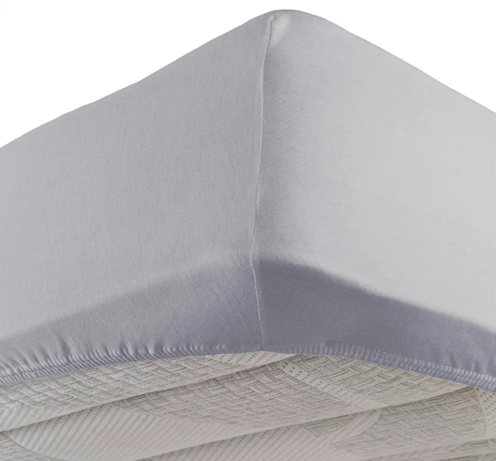 Világosszürke gumis jersey lepedő 90x190 cm Jersy – douceur d'intérieur