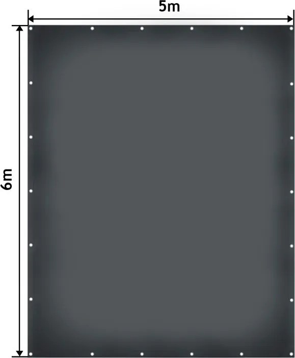 JAGO Ponyva 650 g/m² alumínium háló 5 x 6 m antracit