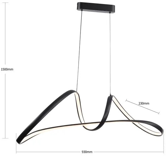 Brilagi-LED Dimmelhető TWISTER kábeles LED/60W/230V 3000-6000K fekete + távirányító