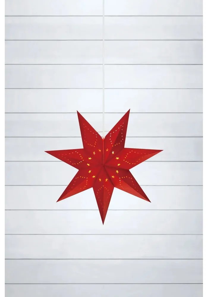 Piros függő karácsonyi fénydekoráció Saturnus – Markslöjd