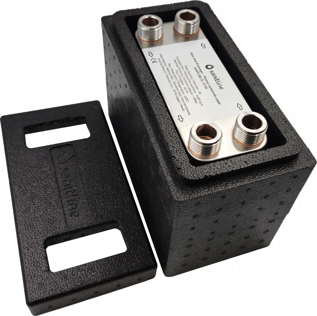 Hőcserélő Sanitline 50 Lemezes Teljesítmény 45kW 4x 3/4" Coll Szigetelés