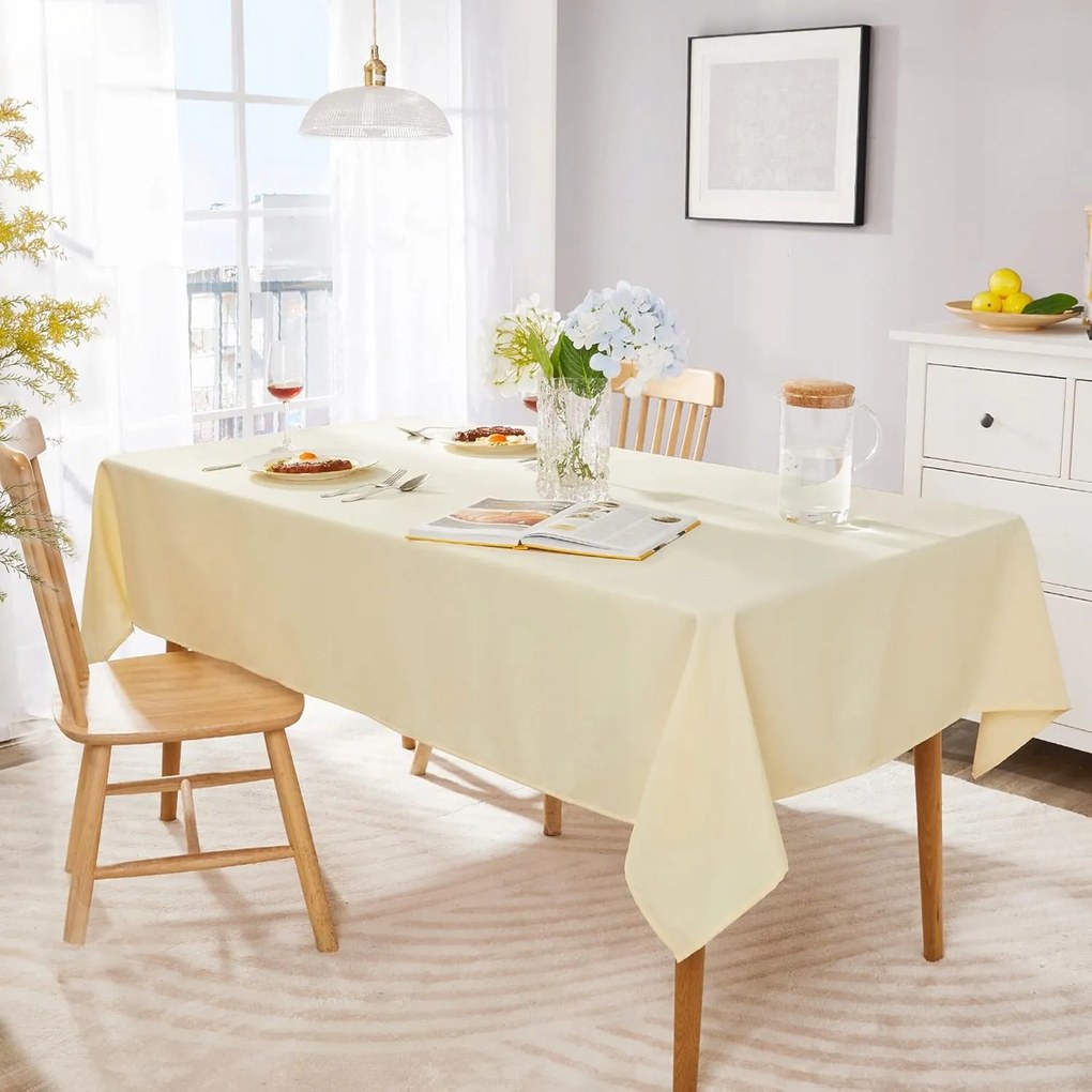 Deconovo 160X130 CM Bézs Téglalap Alakú Abrosz Asztalra