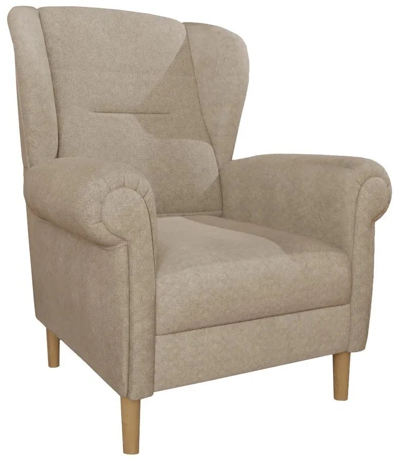 Világosbarna füles fotel Swan – Ropez