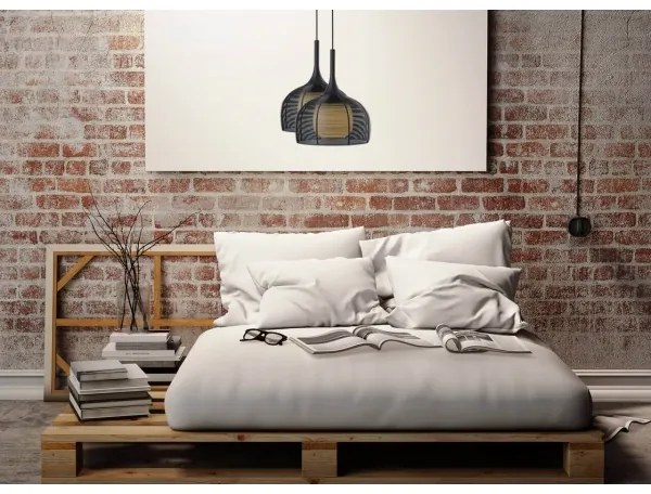 Klausen 111052 - Csillár zsinóron CENTER 1xE27/9W/230V fekete