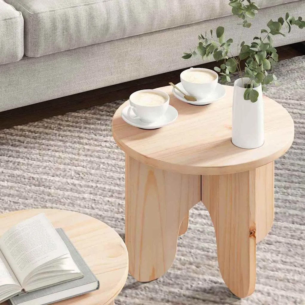 Dohányzóasztal 2 pcs Természetes 39.5 x 39.5 x 30 cm