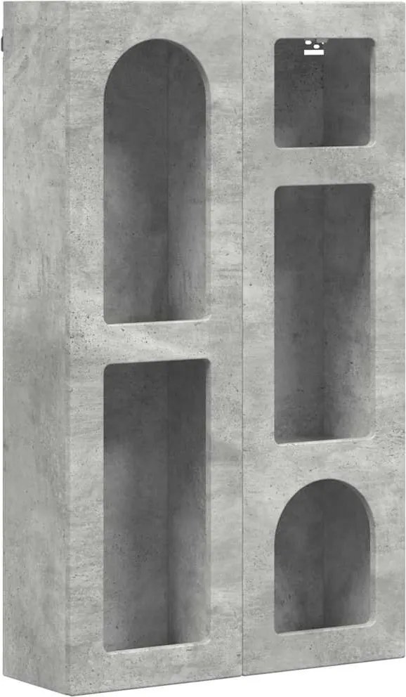vidaXL Függő szekrény polcokkal Beton Szürke 59 x 20 x 100 cm Faanyag