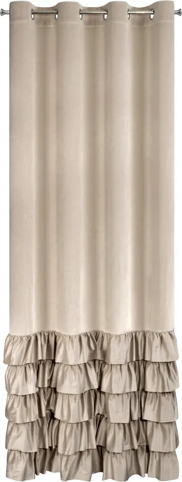 Dani 140x250 Eurofirany bársony készfüggöny bézs fodros