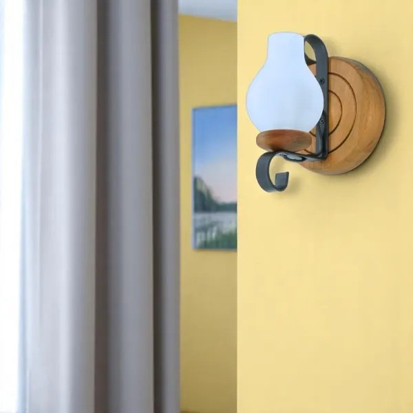 Brilagi - Fali lámpa ROATA APLICA 1xE14/40W/230V bükkfa