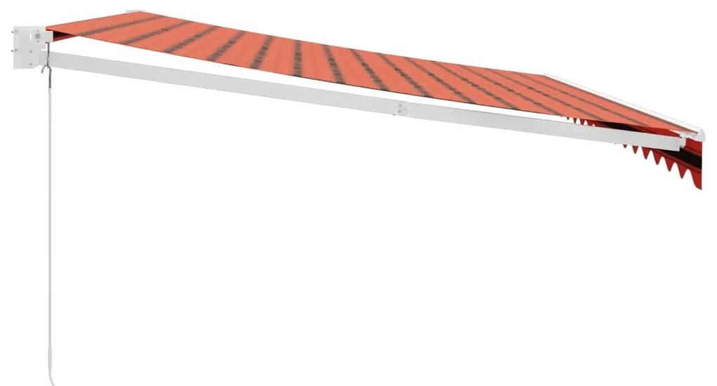 narancs-barna szövet és alumínium behúzható napellenző 4,5x3 m