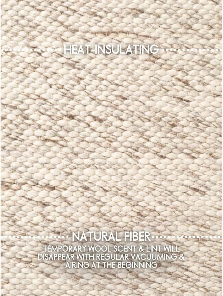 Bézs-natúr színű kézi szövésű gyapjú szőnyeg 140x200 cm Lyon Beans – Elle Decoration