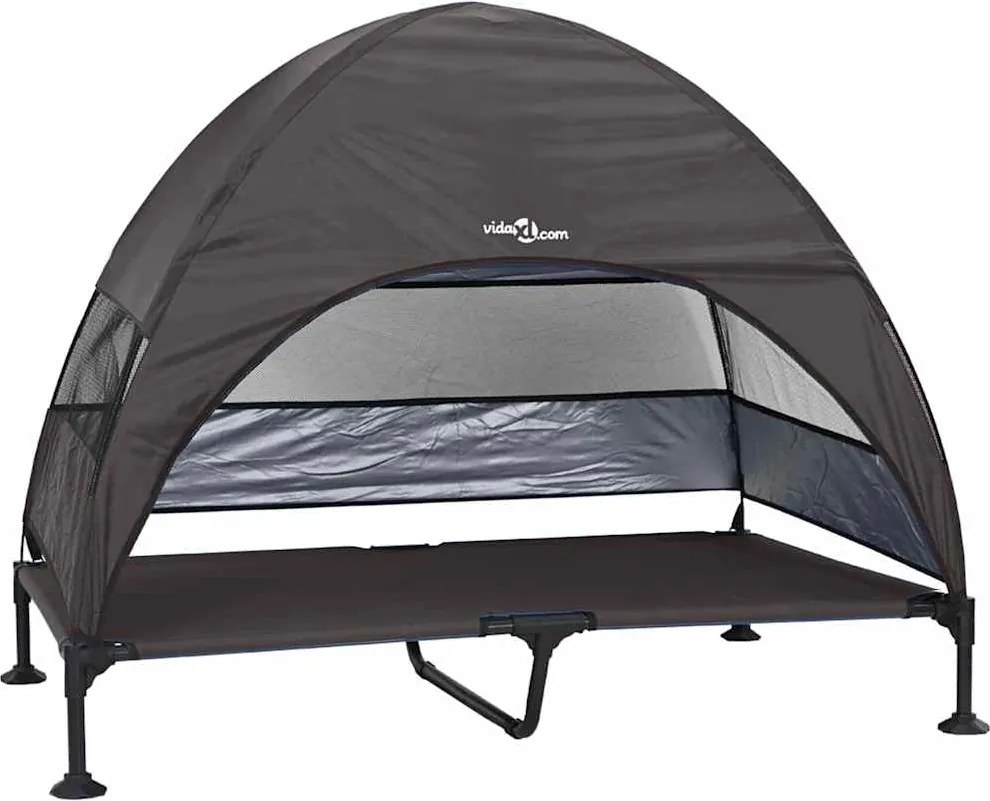 vidaXL Felemelkedett kutyafekhely Barna 127 x 81 x 108 cm
