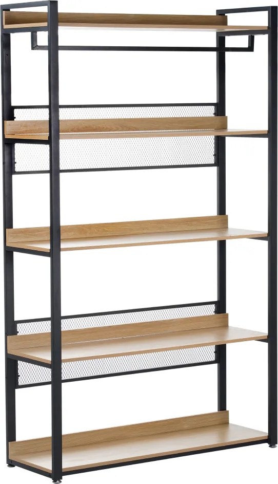 5 polcos állvány, tölgy/fekete, KILOS NEW TYP 3