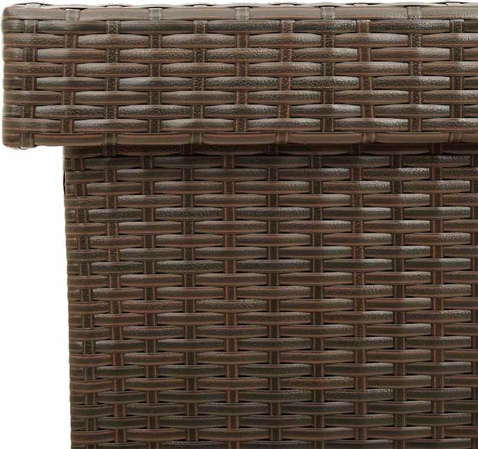 Barna Polyrattan Kerti Tárolóláda Kerekekkel 160X55X75 Cm