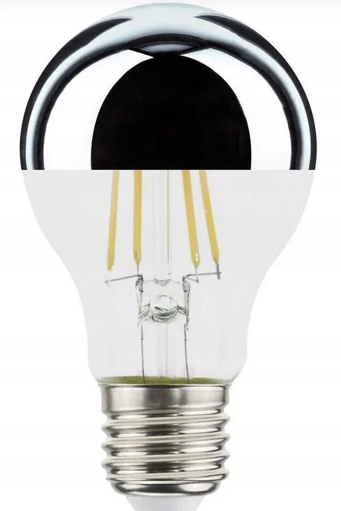 Led izzó A60 E27 7W/827 (53W) 2700K Tükör Búra -mirror Airam