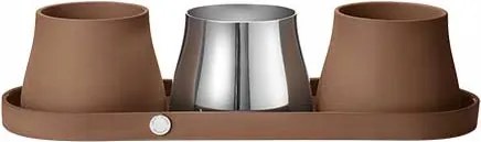 Georg Jensen Terra Virágtartó Gyógynövények 3 db-os Terrakotta kaspó szett