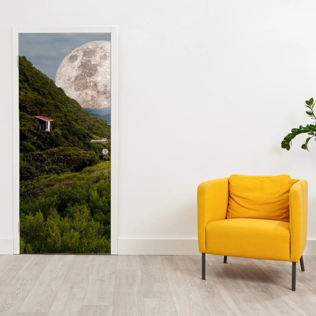 Fotótapéta ajtóra - Táj a Holddal (95x205cm)
