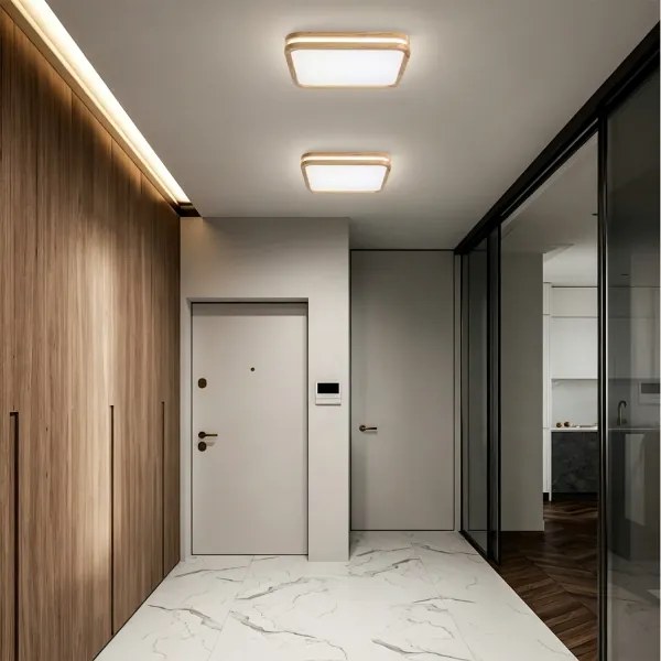 Brilagi - Dimmelhető MOLINA SQUARE LED/48W/230V lámpatest, tölgy, 40x40 cm + távirányító