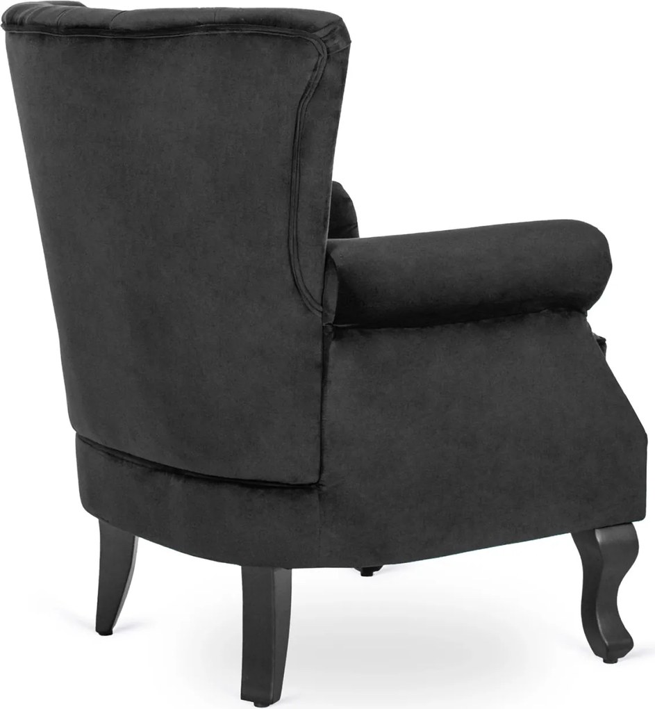 Fotel fekete bársony kárpittal – MALLO