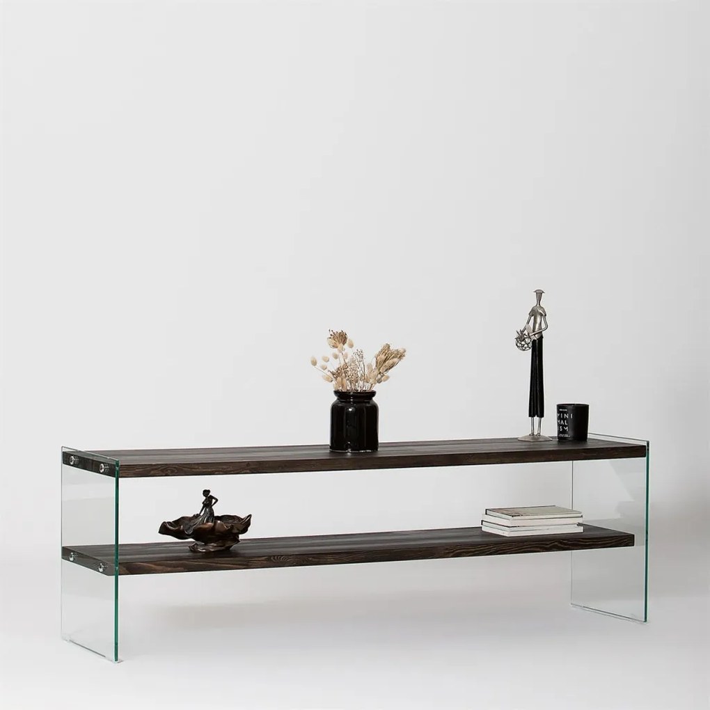 Aqua üveg TV-állvány, antracit, 140 cm