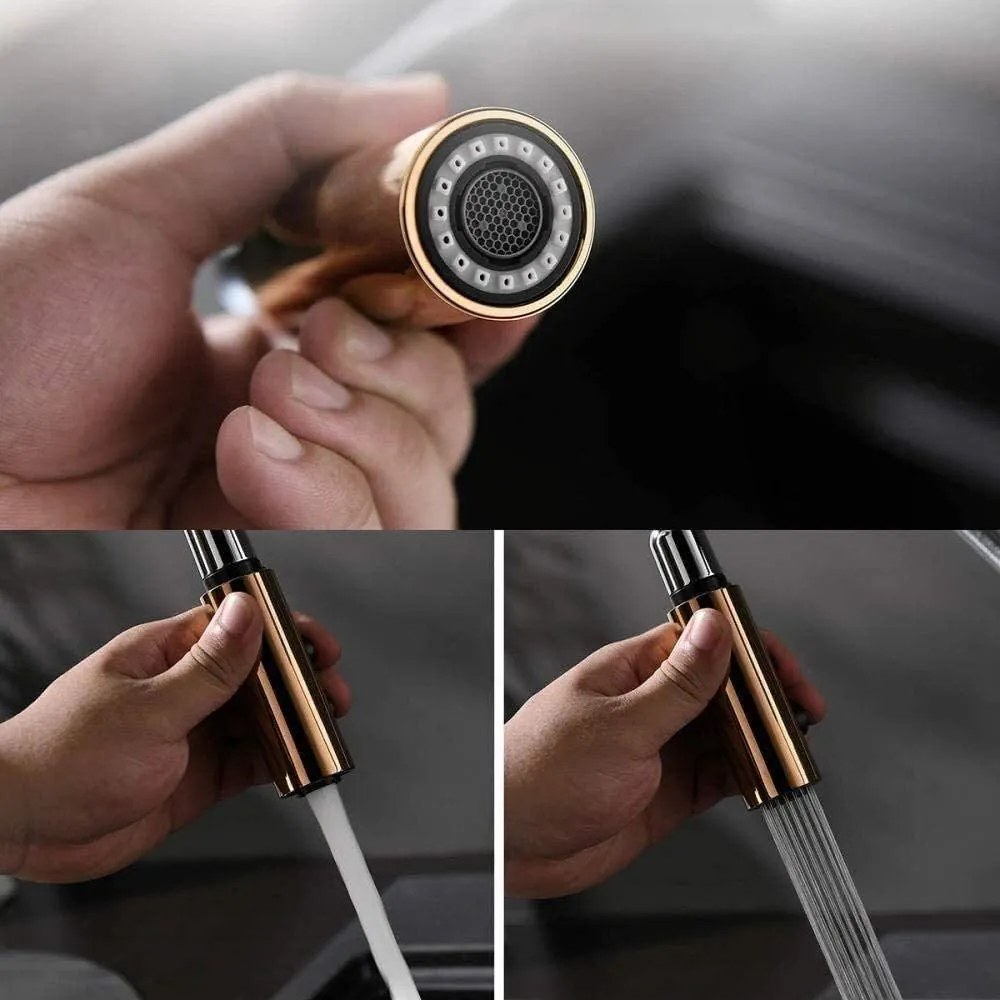 REA APOLLO Black/Rose Gold mosogató csaptelep