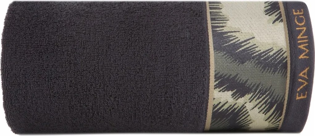 Törölköző 50x90 Eva by Eva Minge Fekete Premium 500gr