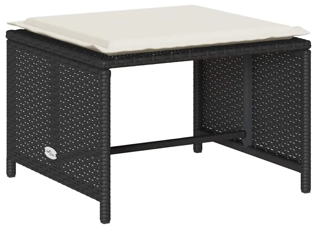5 részes polyrattan kerti kanapé garnitúra párnákkal stackable