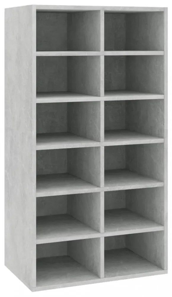 betonszürke szerelt fa cipőtartó 54 x 34 x 100,5 cm