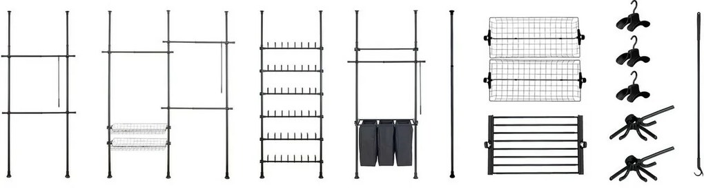 Wenko Teleszkopikus drótpolc Herkules, 73–120 cm,fekete