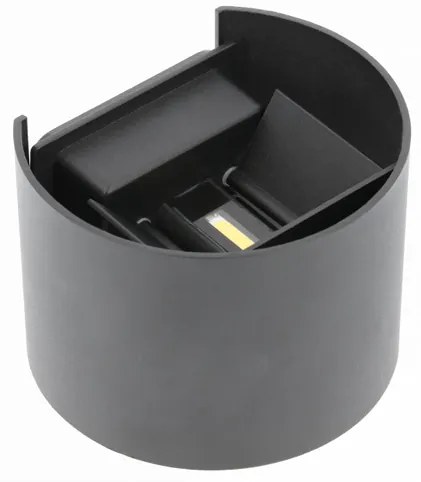 Lámpa Fali lámpa MISSOURI-O, 7W, 540lm, AC220-240V, 50/60 Hz, PF>0,5 ,Ra≥80, IP54, IK08, 4000K, kör, fekete