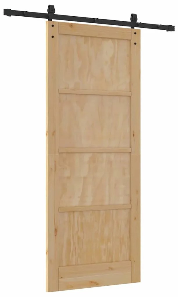 Csúszóajtó Természetes és fekete 83 x 202 cm