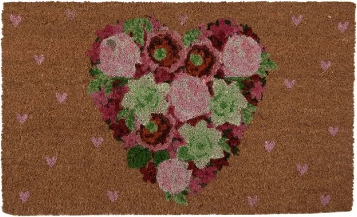 Kókuszmatrac virágos szív motívummal 75x45 cm