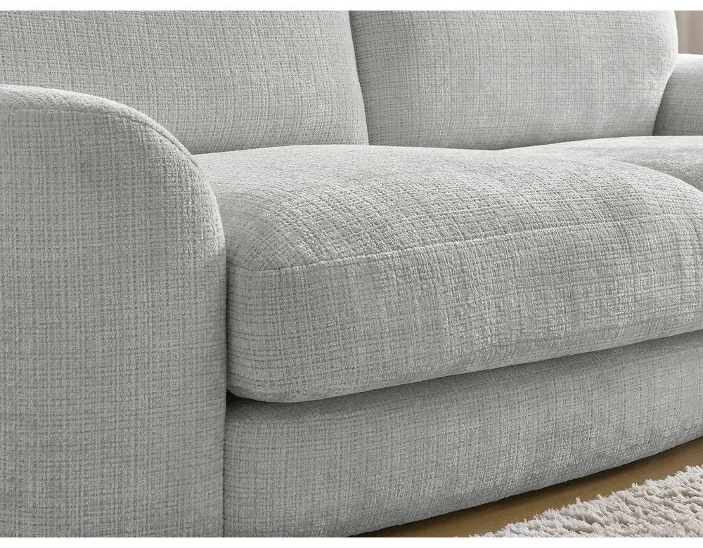 Világosszürke zsenília sarokkanapé (jobb oldali-heverő résszel) Leonore – Bobochic Paris