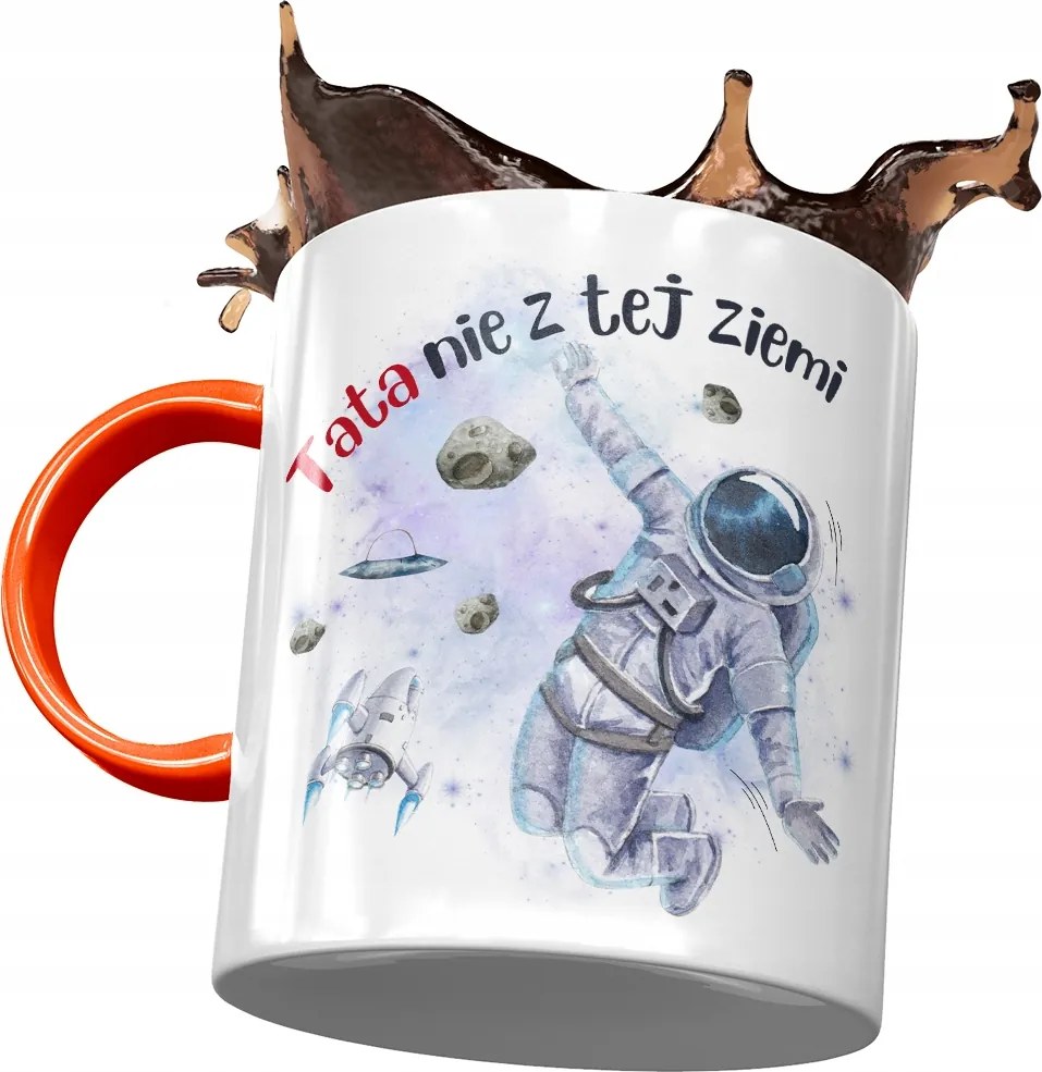 Narancssárga bögre Apák napjára, fényképes nyomtatással