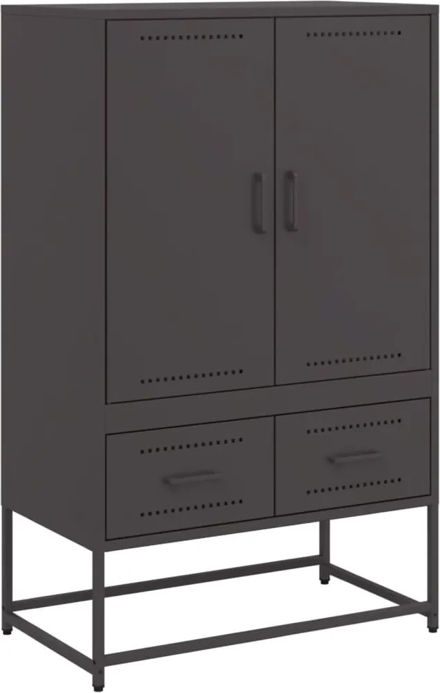 vidaXL fekete acél magasszekrény 68x39x111,5 cm