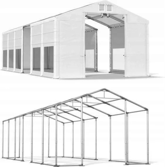 Garázs sátor 5x21m [4m] Acél Das 580 W