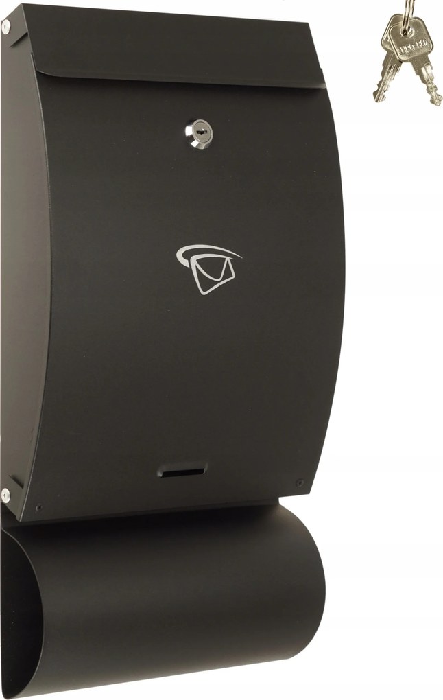 Postaláda Újságtartó 46 x 25 CM Nagy Fekete Lengyel