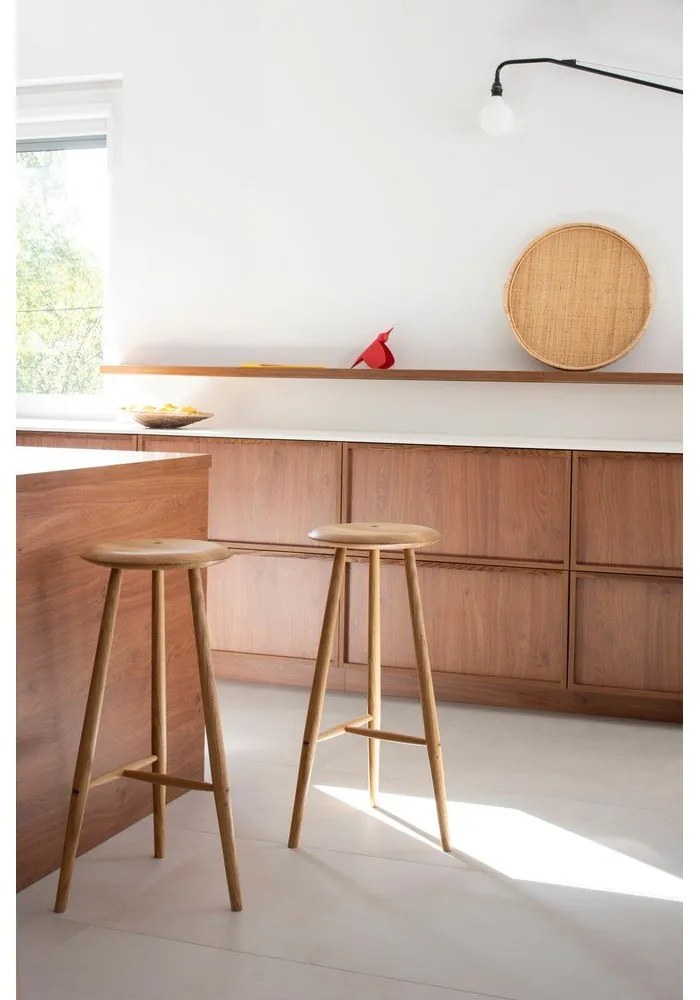 Natúr színű tölgyfa bárszék (ülésmagasság 75 cm) Blanc – Gazzda