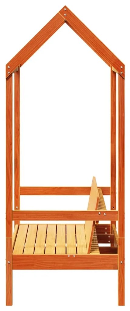 viaszbarna tömör fenyőfa pad tetővel 117,5 x 70 x 176,5 cm