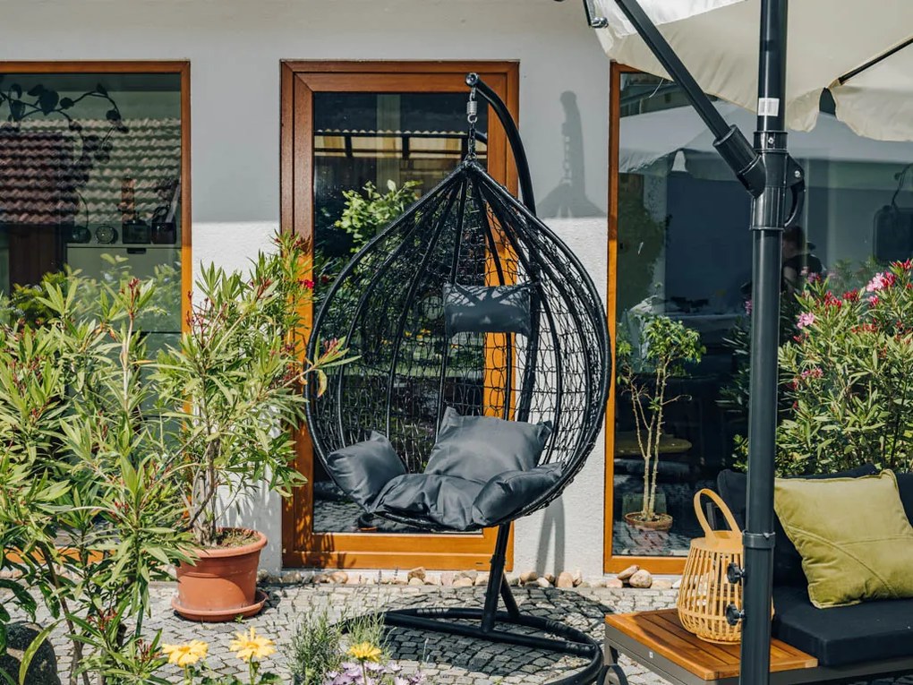 Szürke függőszék KOKON állvánnyal