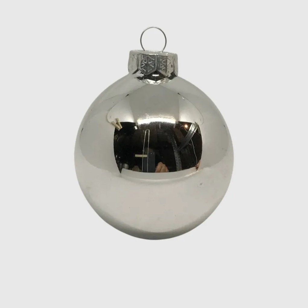 Silver ezüst üveg karácsonyi gömb szett 12*6cm