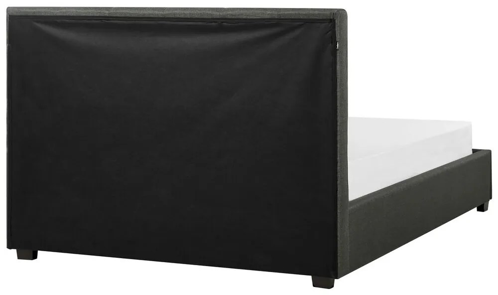 Franciaágy 140 cm ROLLA (ágyráccsal és tárolóhellyel) (sötétszürke). 1007486