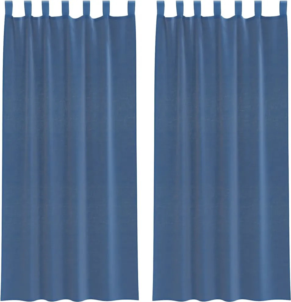vidaXL 2 db királykék fátyolfüggönyök hurokkal 140x245 cm