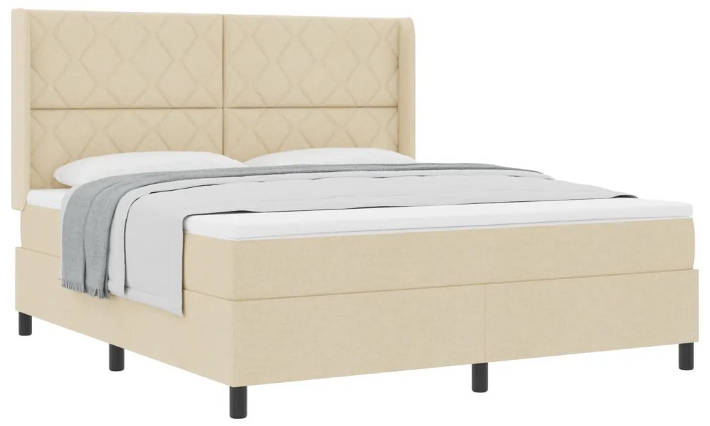 Boxspring ágy matraccal - Krém 180x200 cm Szövet