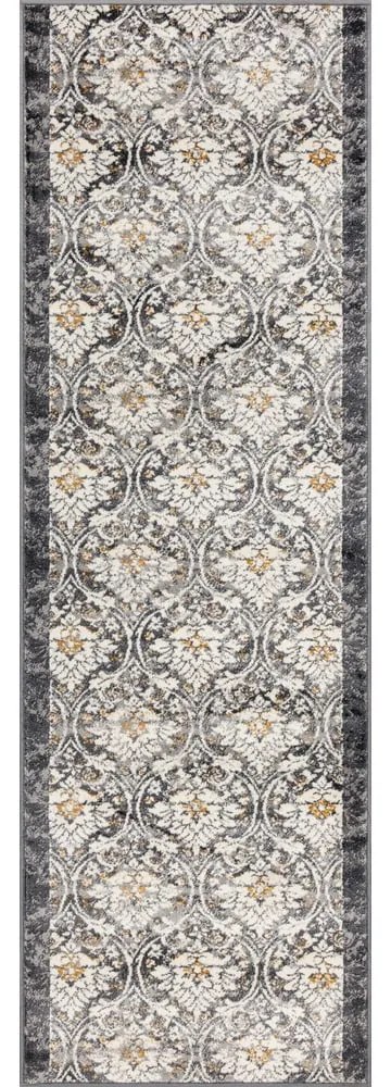 Sötétszürke-elefántcsont színű futószőnyeg 80x250 cm Soft Viskan – FD